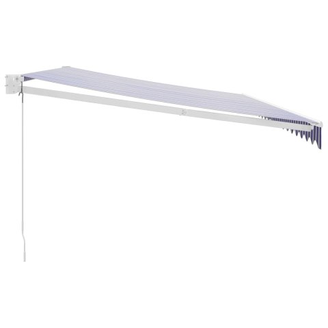 ZWIJANA MARKIZA NIEBIESKO-BIAŁA 5X3M TKANINA I ALUMINIUM