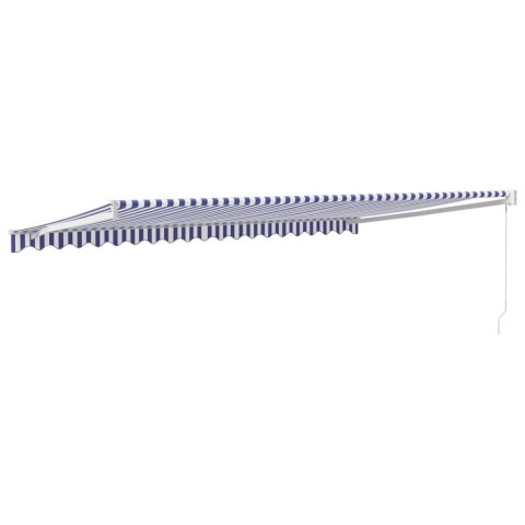 ZWIJANA MARKIZA NIEBIESKO-BIAŁA 5X3M TKANINA I ALUMINIUM