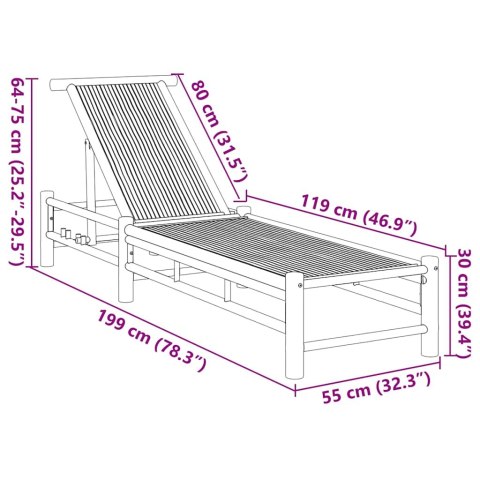 LEŻAK 55X199X30CM BAMBUS