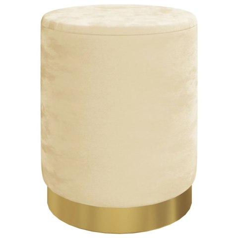 OKRĄGŁY STOŁEK ZE SCHOWKIEM BRZOSKWINIOWY OBITY AKSAMITEM