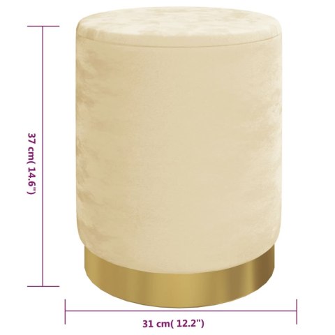 OKRĄGŁY STOŁEK ZE SCHOWKIEM BRZOSKWINIOWY OBITY AKSAMITEM