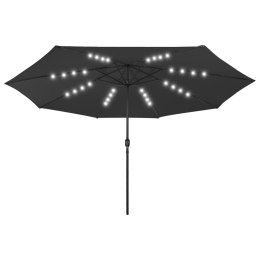 PARASOL OGRODOWY Z LED 400CM CZARNY