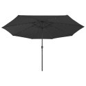 PARASOL OGRODOWY Z LED 400CM CZARNY