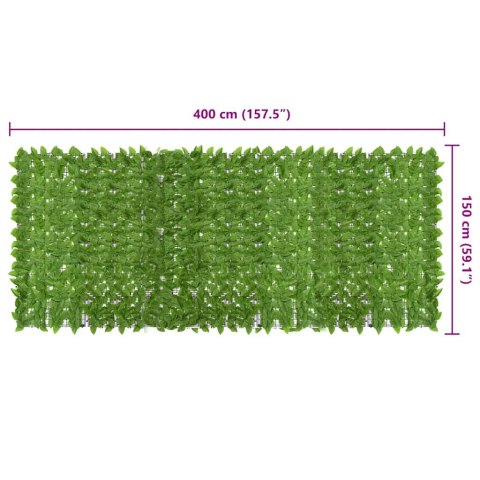 PARAWAN BALKONOWY PANEL ZIELONE LIŚCIE 400X150CM
