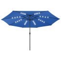 PARASOL OGRODOWY Z LED 400CM NIEBIESKI
