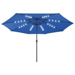 PARASOL OGRODOWY Z LED 400CM NIEBIESKI