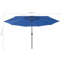 PARASOL OGRODOWY Z LED 400CM NIEBIESKI
