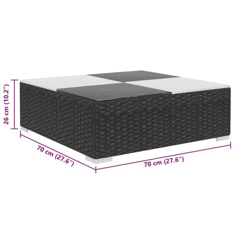 8-CZ. ZESTAW WYPOCZYNKOWY DO OGRODU PODUSZKI RATTAN PE CZARNY