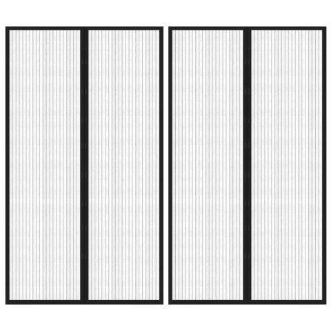 MOSKITIERA NA DRZWI 2 SZT. Z MAGNESAMI CZARNA 200X80CM