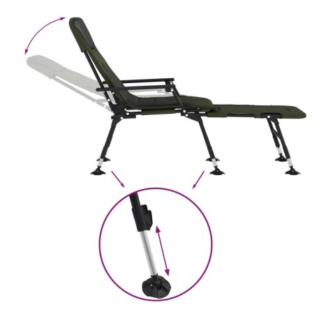 KRZESŁO WĘDKARSKIE Z FUNKCJĄ SPANIA REGULOWANE NOGI DO BŁOTA