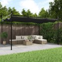 PERGOLA ZE ZWIJANYM DACHEM ANTRACYTOWA 395X292X230CM