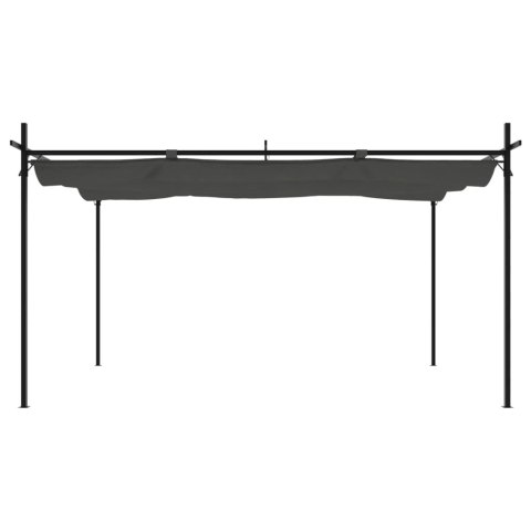 PERGOLA ZE ZWIJANYM DACHEM ANTRACYTOWA 395X292X230CM
