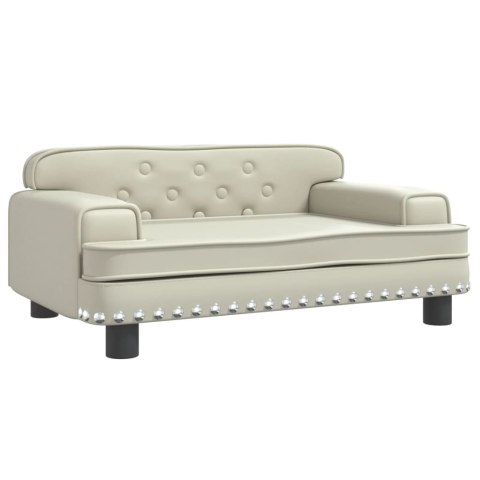 SOFA DLA DZIECI KREMOWA 70X45X30CM SZTUCZNA SKÓRA