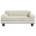 SOFA DLA DZIECI KREMOWA 70X45X30CM SZTUCZNA SKÓRA