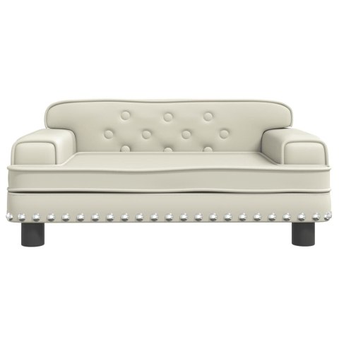 SOFA DLA DZIECI KREMOWA 70X45X30CM SZTUCZNA SKÓRA