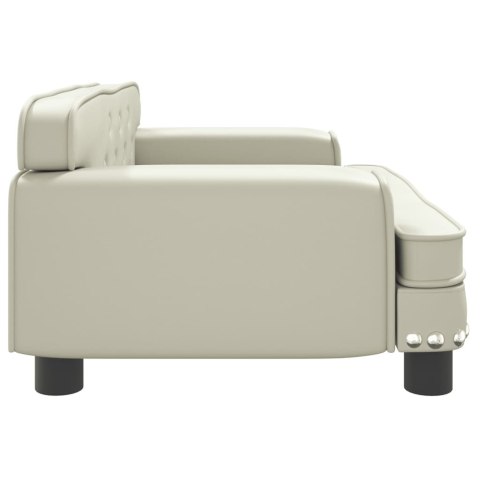 SOFA DLA DZIECI KREMOWA 70X45X30CM SZTUCZNA SKÓRA