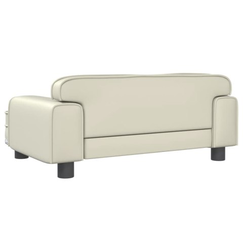 SOFA DLA DZIECI KREMOWA 70X45X30CM SZTUCZNA SKÓRA