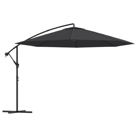 PARASOL WISZĄCY Z ALUMINIOWYM SŁUPKIEM 350CM CZARNY