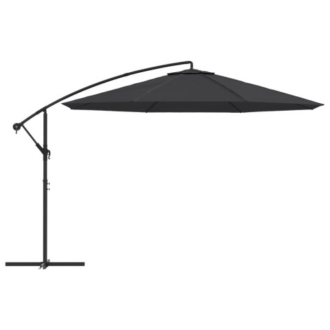 PARASOL WISZĄCY Z ALUMINIOWYM SŁUPKIEM 350CM CZARNY