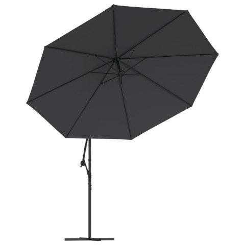 PARASOL WISZĄCY Z ALUMINIOWYM SŁUPKIEM 350CM CZARNY