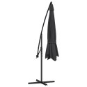 PARASOL WISZĄCY Z ALUMINIOWYM SŁUPKIEM 350CM CZARNY