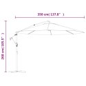 PARASOL WISZĄCY Z ALUMINIOWYM SŁUPKIEM 350CM CZARNY