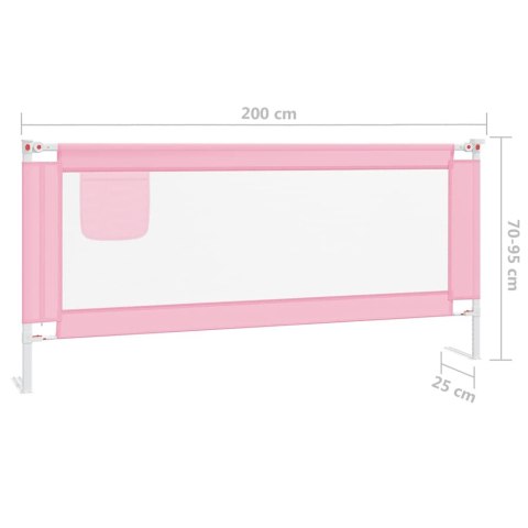 BARIERKA OCHRONNA DO ŁÓŻKA OSŁONA BRAMKA -BED RAIL 200X25CM RÓŻOWA