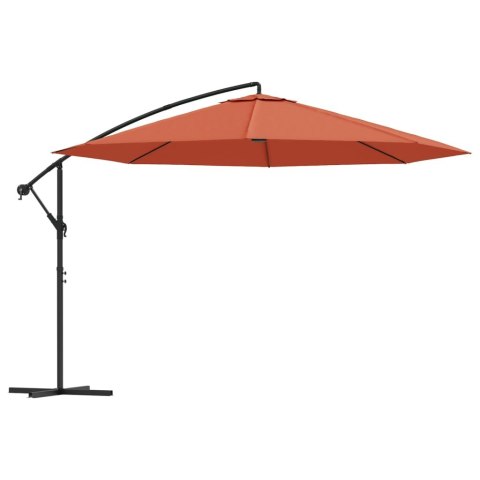 PARASOL WISZĄCY Z ALUMINIOWYM SŁUPKIEM 350CM TERAKOTOWY