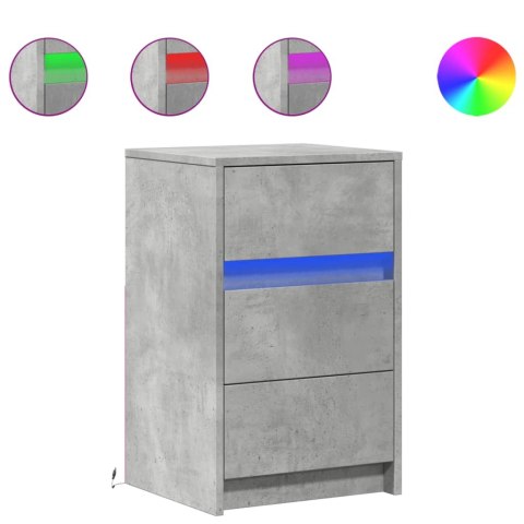 SZAFKA NOCNA Z LED SZAROŚĆ BETONU