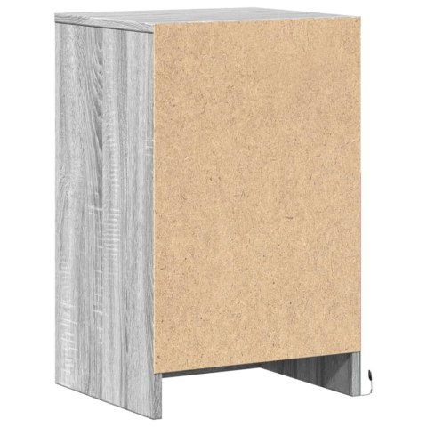 SZAFKA NOCNA Z LED SZARY DĄB SONOMA