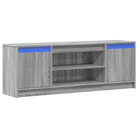 SZAFKA POD TV Z LED SZARY DĄB SONOMA 139,5X34X50CM