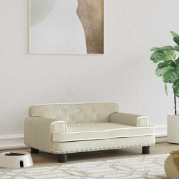 LEGOWISKO DLA PSA KREMOWE 70X45X30CM AKSAMIT