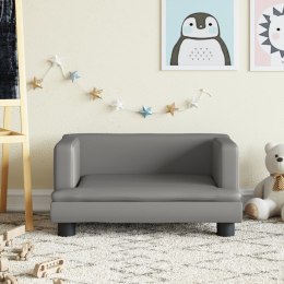 SOFA DLA DZIECI SZARA 60X40X30CM SZTUCZNA SKÓRA