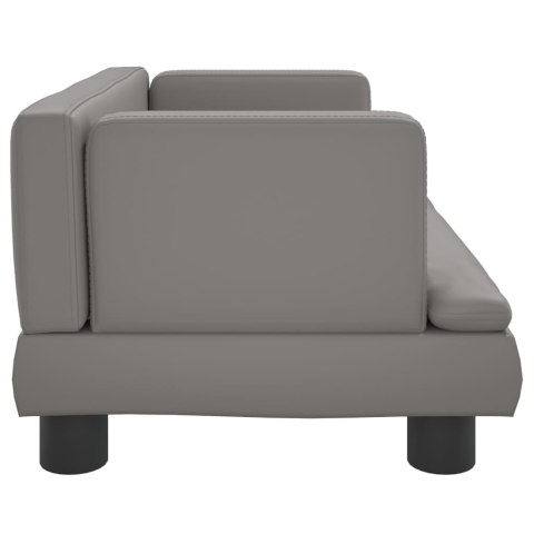 SOFA DLA DZIECI SZARA 60X40X30CM SZTUCZNA SKÓRA