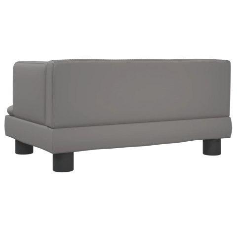 SOFA DLA DZIECI SZARA 60X40X30CM SZTUCZNA SKÓRA