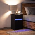 SZAFKA NOCNA Z LED CZARNA 38X34X61CM