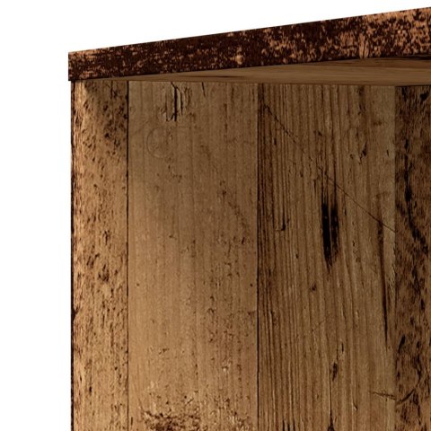 WĄSKA SZAFKA ŁAZIENKOWA NA KÓŁKACH STARE DREWNO