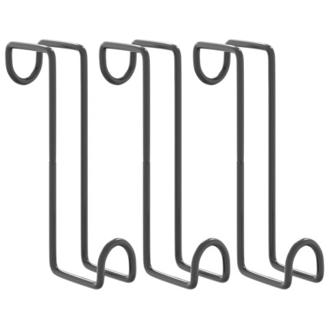 WIESZAKI NA OGŁOWIE 3 SZT. CZARNE STALOWE