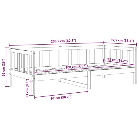 ŁÓŻKO DZIENNE MIODOWY BRĄZ DREWNO SOSNOWE 90X200CM