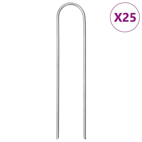 KOŁKI GRUNTOWE W KSZTAŁCIE LITERY U 25 SZT. 15X3,5CM STAL
