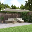 PERGOLA ZE ZWIJANYM DACHEM KREMOWA 395X292X230CM