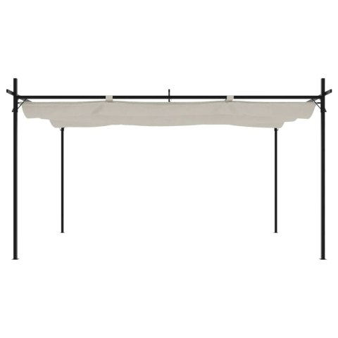 PERGOLA ZE ZWIJANYM DACHEM KREMOWA 395X292X230CM