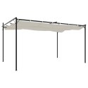 PERGOLA ZE ZWIJANYM DACHEM KREMOWA 395X292X230CM