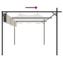 PERGOLA ZE ZWIJANYM DACHEM KREMOWA 395X292X230CM