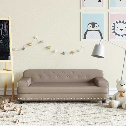 SOFA DLA DZIECI CAPPUCCINO 90X53X30CM SZTUCZNA SKÓRA
