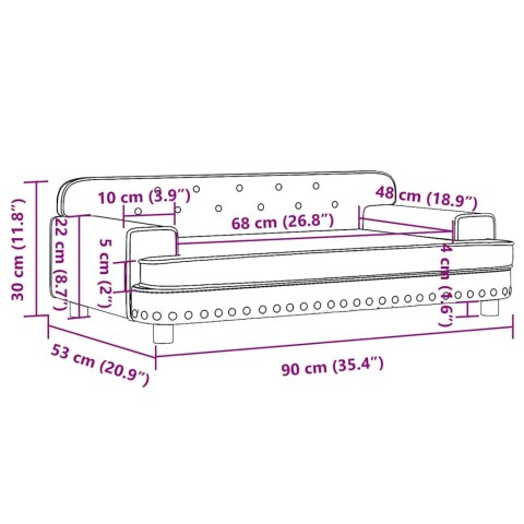 SOFA DLA DZIECI CAPPUCCINO 90X53X30CM SZTUCZNA SKÓRA