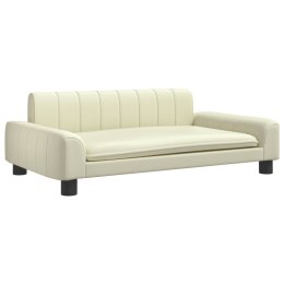 SOFA DLA DZIECI KREMOWA 90X53X30CM SZTUCZNA SKÓRA
