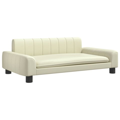 SOFA DLA DZIECI KREMOWA 90X53X30CM SZTUCZNA SKÓRA