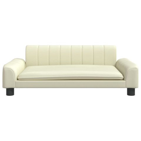 SOFA DLA DZIECI KREMOWA 90X53X30CM SZTUCZNA SKÓRA