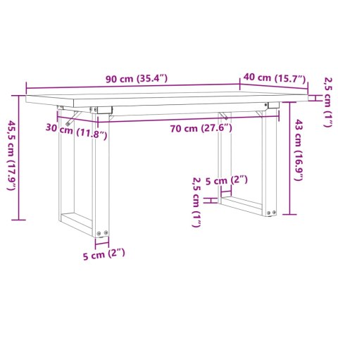 STOLIK KAWOWY Z CZWOROKĄTNYMI NOGAMI 90X40X45,5CM